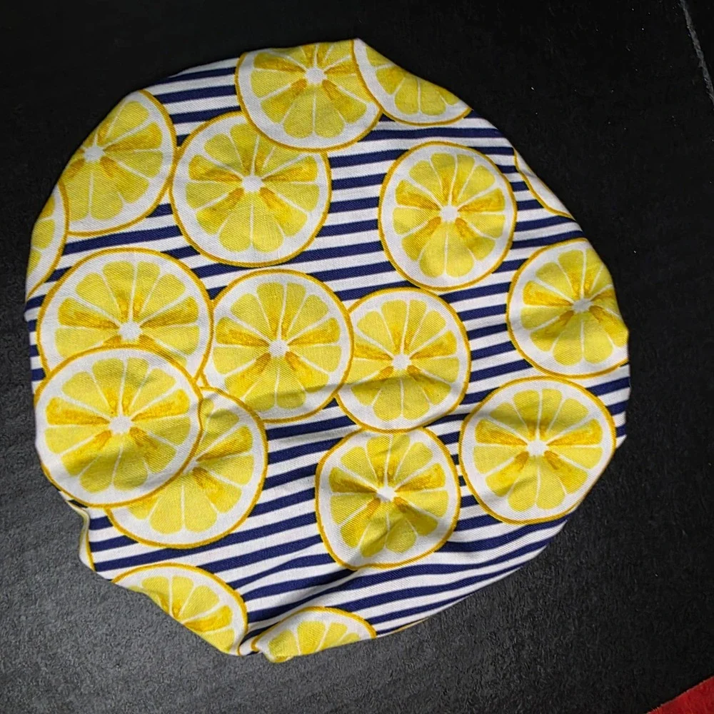 Lemons Navy Nautical Stripe Geometric KitchenAid Mixer Mixing Bowl Cover Baking